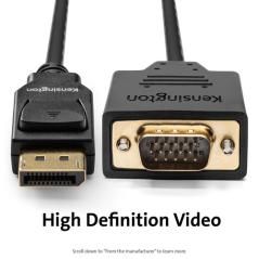 Kensington Cable unidireccional pasivo DisplayPort 1.2 (M) a VGA (M), 1,8 m - Imagen 13