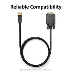 Kensington Cable unidireccional pasivo DisplayPort 1.2 (M) a VGA (M), 1,8 m - Imagen 15
