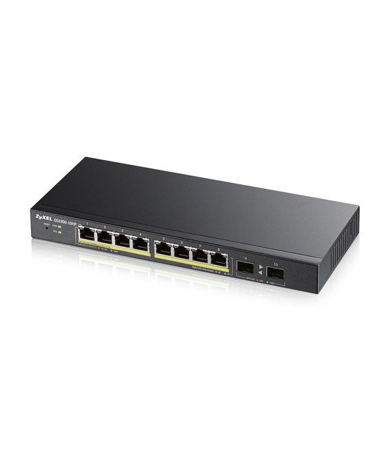 Zyxel GS1900-10HP Gestionado L2 Gigabit Ethernet (10/100/1000) Energía sobre Ethernet (PoE) 1U Negro - Imagen 1
