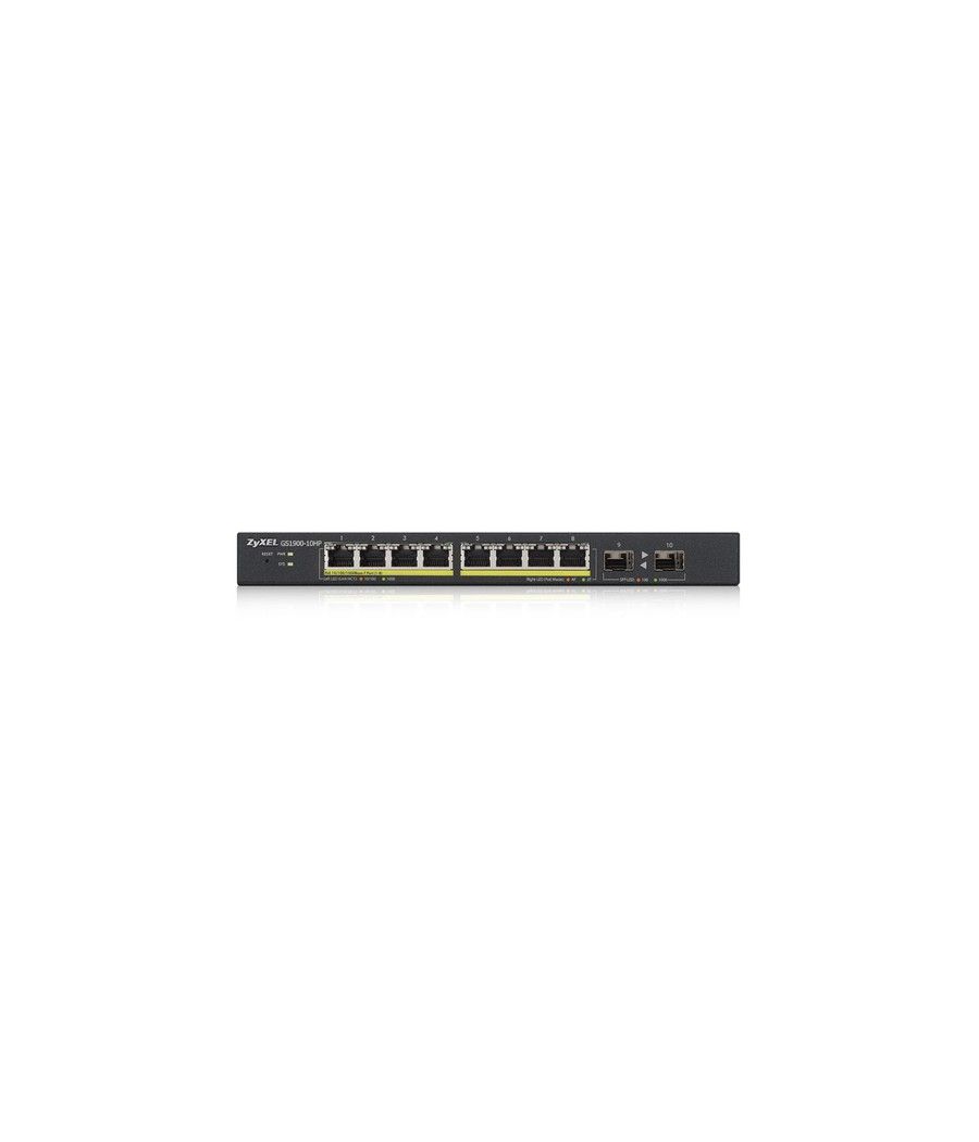 Zyxel GS1900-10HP Gestionado L2 Gigabit Ethernet (10/100/1000) Energía sobre Ethernet (PoE) 1U Negro - Imagen 2
