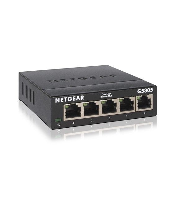 Netgear GS305 No administrado L2 Gigabit Ethernet (10/100/1000) Negro - Imagen 1