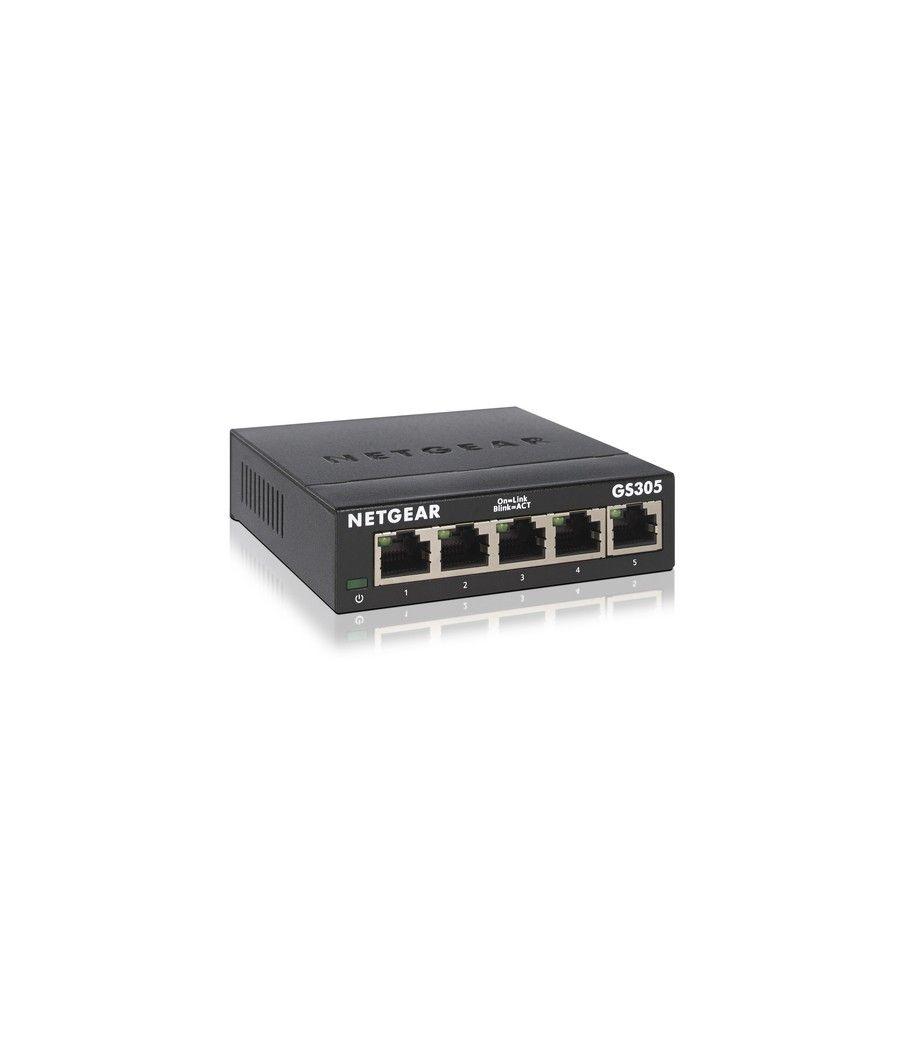 Netgear GS305 No administrado L2 Gigabit Ethernet (10/100/1000) Negro - Imagen 1