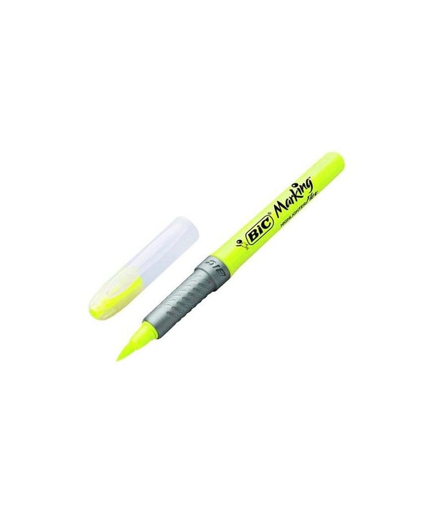 Bic marcador fluorescente highligter flex amarillo caja -12u- - Imagen 1