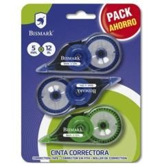 Bismark cinta correctora 5mmx12m pack ahorro blister 3 unidades - Imagen 1
