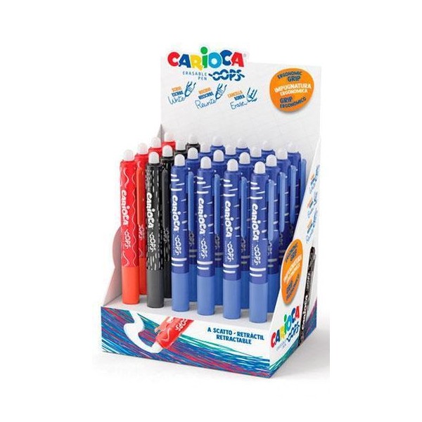 Carioca bolÍgrafo retrÁctil oops borrable colores surtidos - expositor de 24 - Imagen 1