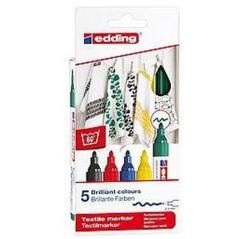 Edding marcadores para textiles colores 01-05 pack de 5 - Imagen 1