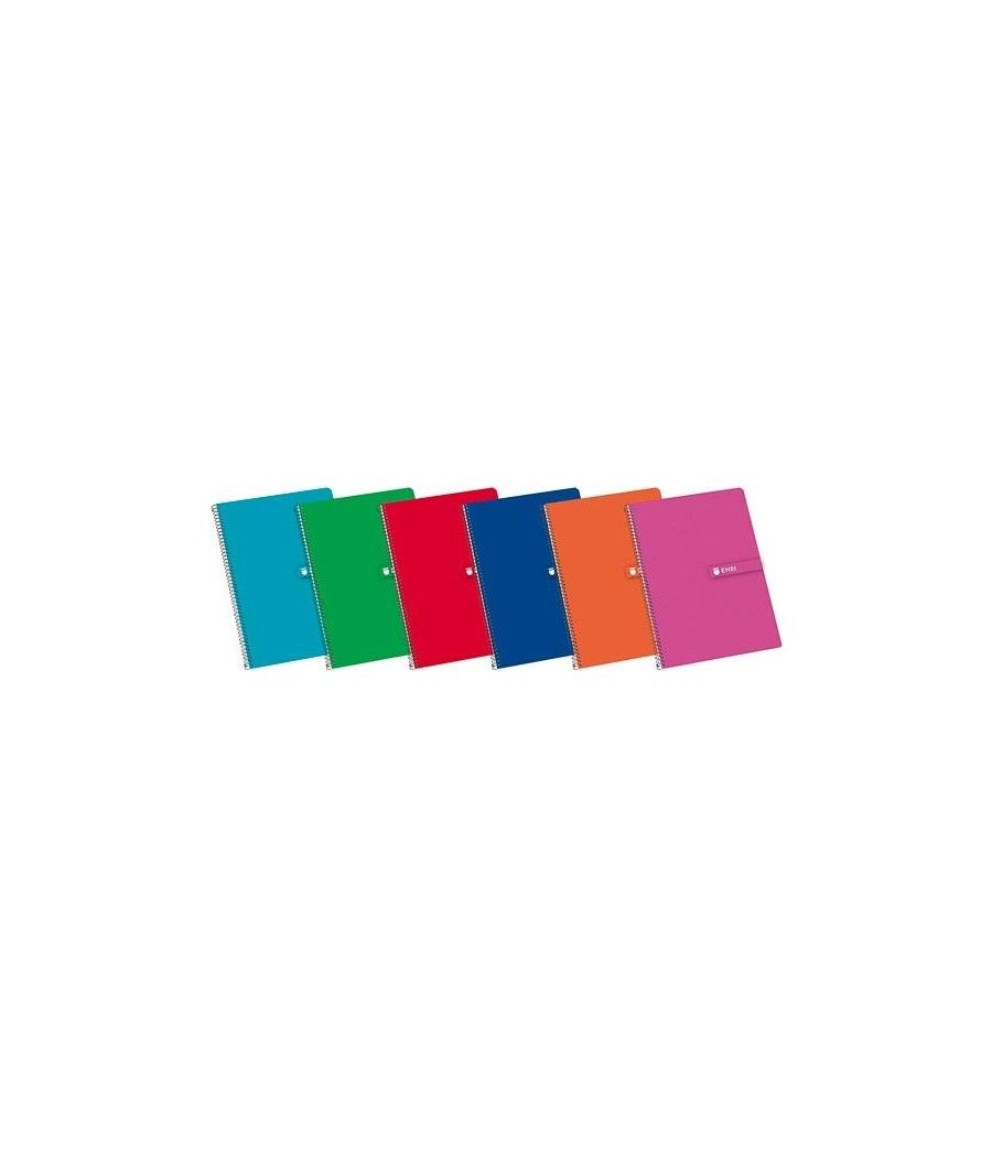 Enri cuaderno espiral folio t/ dura 80h doble pauta 3mm colores surtidos -5u- - Imagen 1