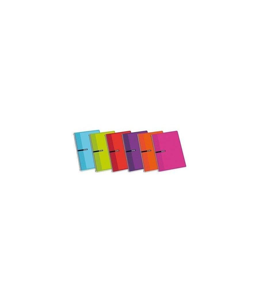 Enri cuaderno espiral 80 hojas 4x4 con margen tapas blandas 4º colores -10u- - Imagen 1