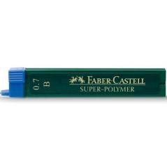 Faber castell estuche de 12 minas 0,7mm super-polymer b grafito - Imagen 1