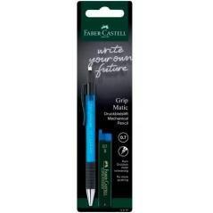 Faber castell portaminas grip matic + tubo de minas 0,7mm b azul en blister - Imagen 1