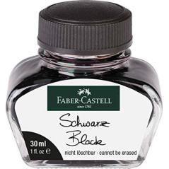 Faber castell tintero 30ml tinta borrable negra - Imagen 1