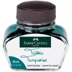 Faber castell tintero 30ml tinta borrable turquesa - Imagen 1