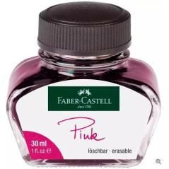Faber castell tintero 30ml tinta borrable rosa - Imagen 1