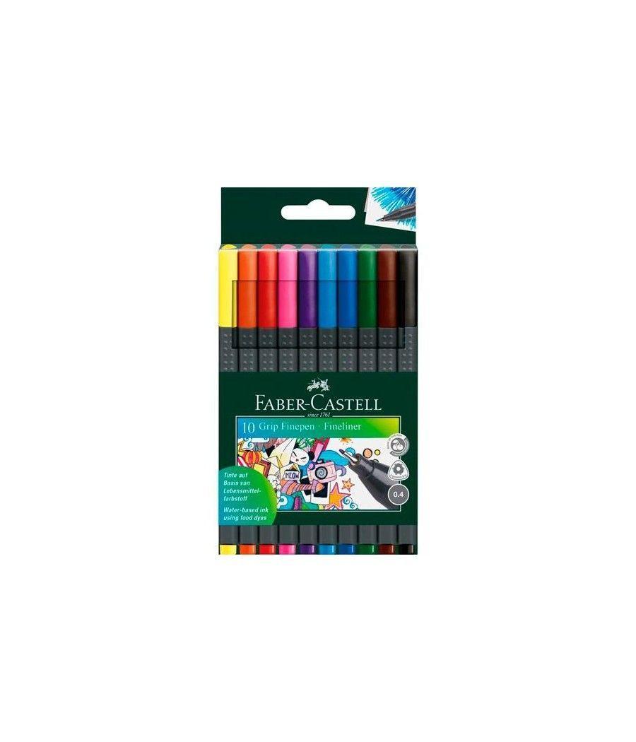 Faber castell estuche con 10 rotuladores grip finepen 0,4mm c/surtidos - Imagen 1