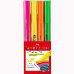 Faber castell estuche 4 marcadores fluorescentes textliner 38 c/surtidos - Imagen 1