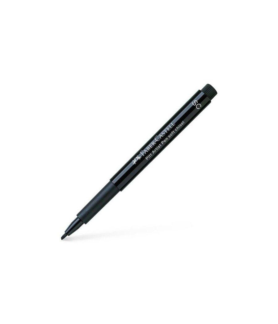 Faber castell rotulador pitt artist pen soft calligraphy negro -10u- - Imagen 1