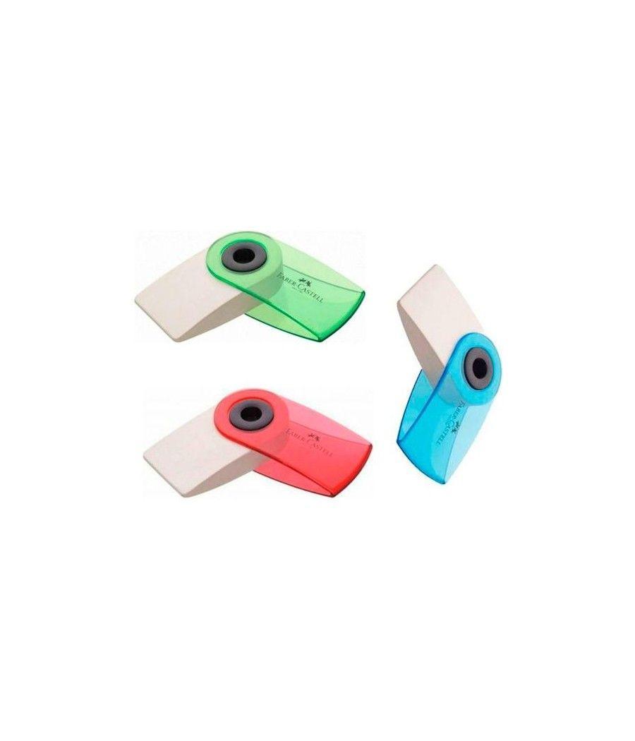 Faber castell goma de borrar sleeve mini con funda colores surtidos translÚcidos -expositor 24u- - Imagen 1
