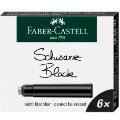 Faber castell estuche 6 cartuchos de tinta estÁndar negro - Imagen 1