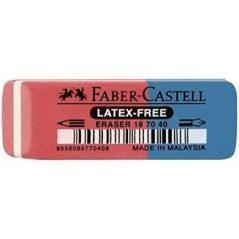 Faber castell goma de borrar biselada mixta para grafito y tinta azul/rojo -caja 40u- - Imagen 1