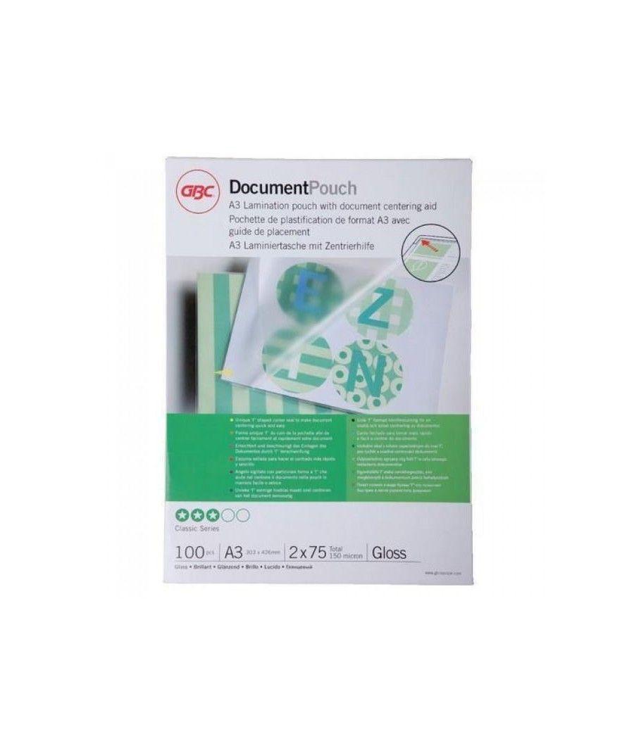 Gbc bolsas para plastificar carteras a3 caja -100u- - Imagen 1