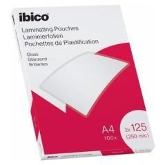 Ibico fundas de plastificar 2x125 micras a4 brillo pack 100 ud