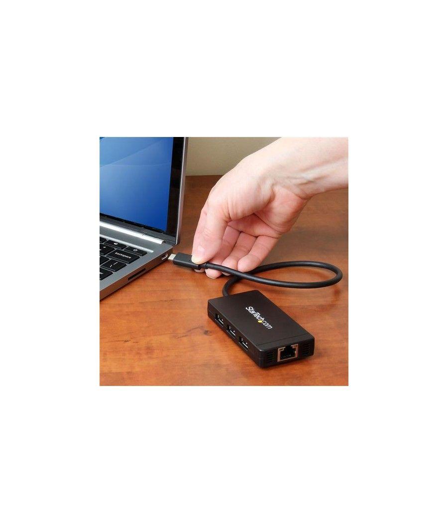 StarTech.com Concentrador USB 3.0 de 3 Puertos con USB-C y Ethernet Gigabit - Con Adaptador de Alimentación - Imagen 6
