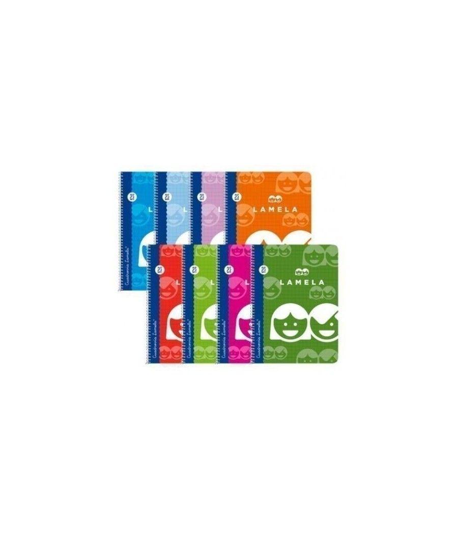 Lamela cuaderno espiral cubierta bÁsica 80 hojas folio cuadrÍcula 4x4 4mm con margen colores surtidos -paquete 10u- - Imagen 1