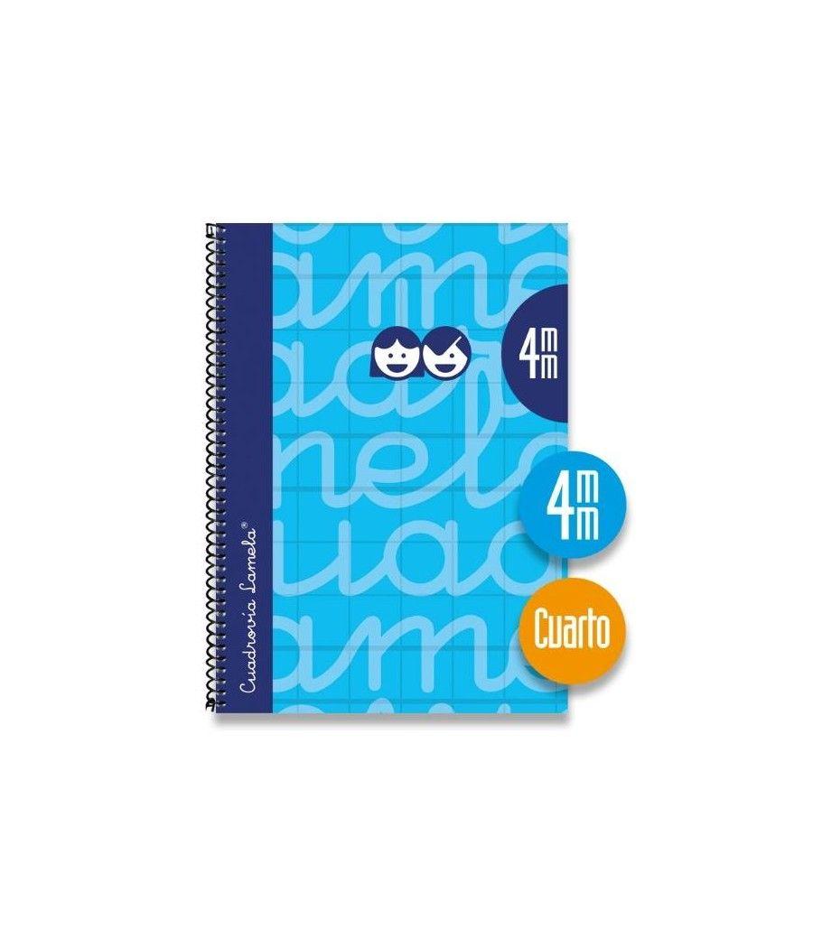 Lamela cuaderno espiral cubierta extradura 80h 4º cuadrÍcula 4mm c/ margen azul pack -5u- - Imagen 1