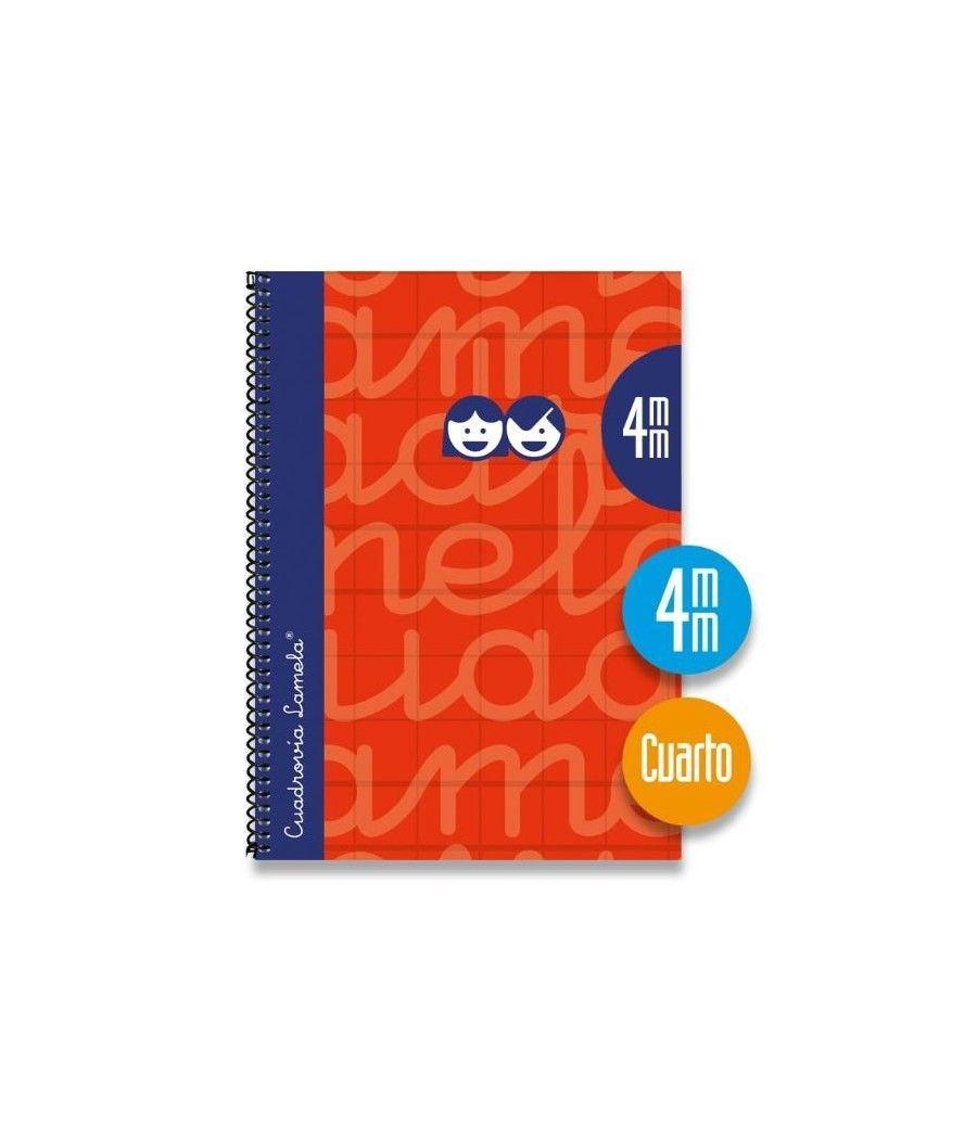 Lamela cuaderno espiral cubierta extradura 80h 4º cuadrÍcula 4mm c/ margen rojo pack -5u- - Imagen 1