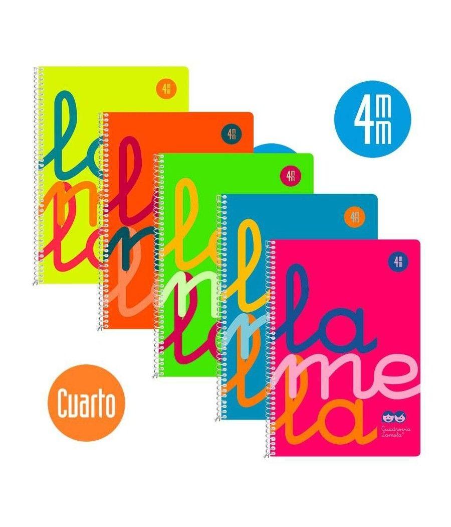 Lamela cuaderno espiral cubierta pp 80h 4º cuadrÍcula 4mm c/ margen surtidos pack -5u- - Imagen 1
