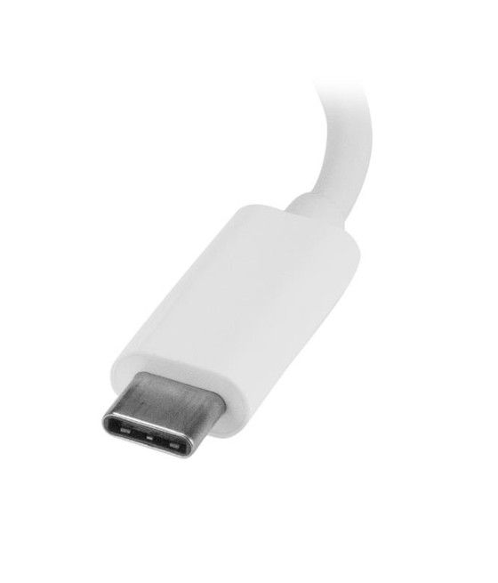 StarTech.com Concentrador USB 3.0 de 3 Puertos con USB-C y Ethernet Gigabit - Hub Ladrón de USB Convencional - Blanco - Imagen 2