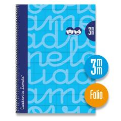 Lamela cuaderno espiral 80 hojas folio cuadrÍcula 3x3 con margen azul -paquete 5u- - Imagen 1