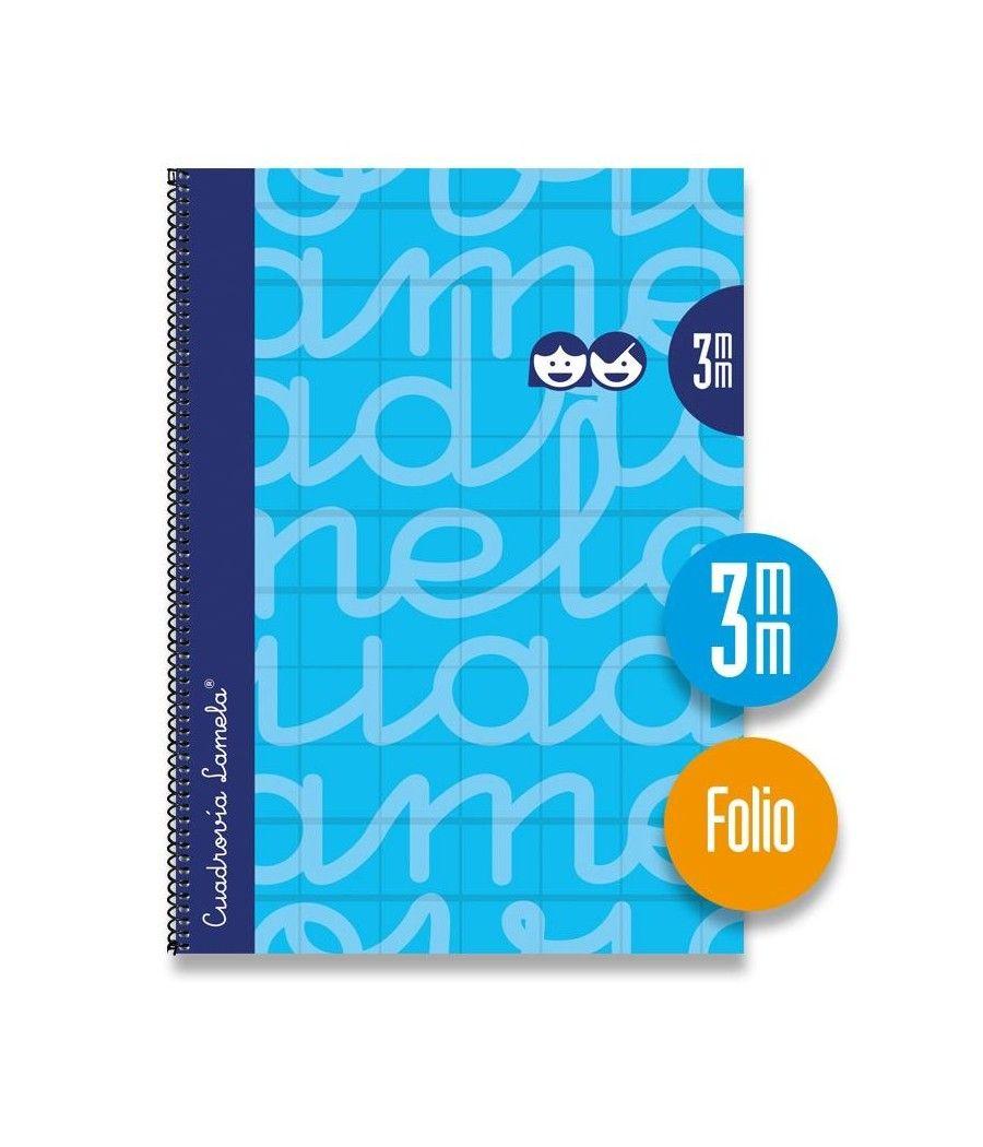 Lamela cuaderno espiral 80 hojas folio cuadrÍcula 3x3 con margen azul -paquete 5u- - Imagen 1