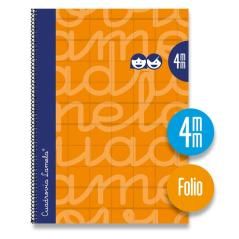 Lamela cuaderno espiral 80 hojas folio cuadrÍcula 4x4 con margen naranja -paquete 5u- - Imagen 1