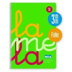 Lamela cuaderno espiral cubierta pp 80h folio cuadrÍcula 3mm c/ margen verde pack -5u- - Imagen 1