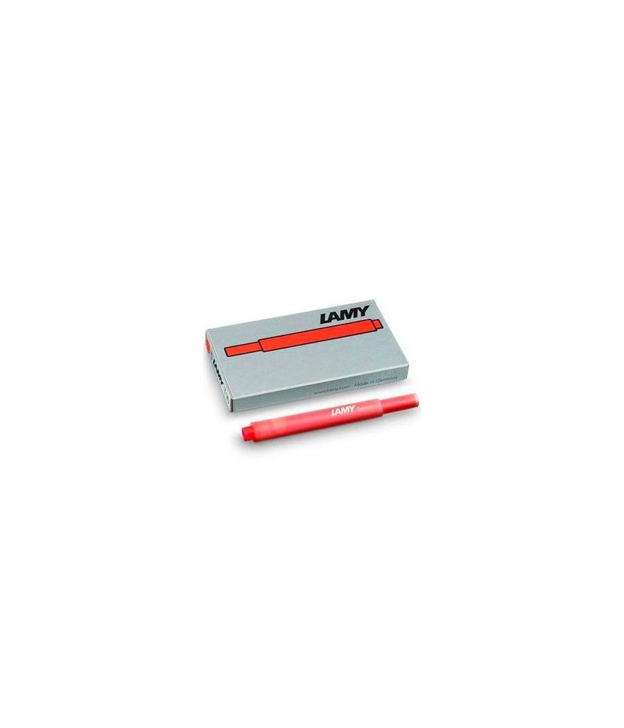 Lamy cartucho t10 red recambio 825 para pluma tinta rojo caja 5u - Imagen 1