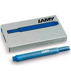 Lamy cartucho t10 blue recambio 825 para pluma tinta azul caja 5u