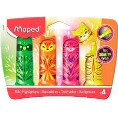 Maped marcador mini friends surtido fluorescente en estuche de 4 - Imagen 1
