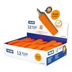 Milan marcador fluorescente punta biselada naranja caja expositora 12u - Imagen 1