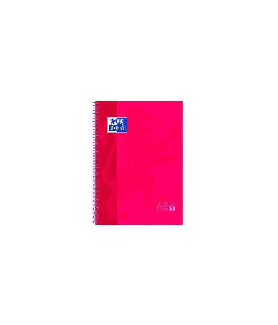 Oxford cuaderno europeanbook 1 microperforado 80 hojas 5x5 tapas extraduras classic a4+ rojo -5u- - Imagen 1