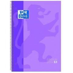 Oxford cuaderno europeanbook 1 microperforado 80 hojas 5x5 tapas extraduras classic a4+ malva -5u- - Imagen 1