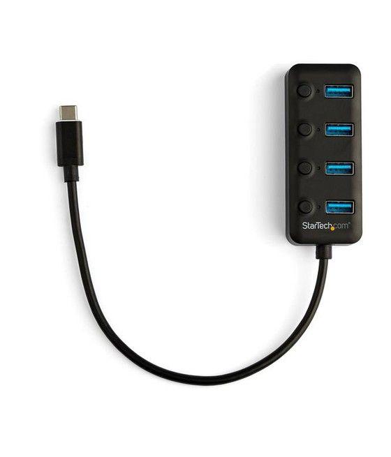 StarTech.com Hub Ladrón USB C de 4 Puertos - Concentrador USB TipoC a 4 Puertos USB A con Interruptores Individuales de Encendid
