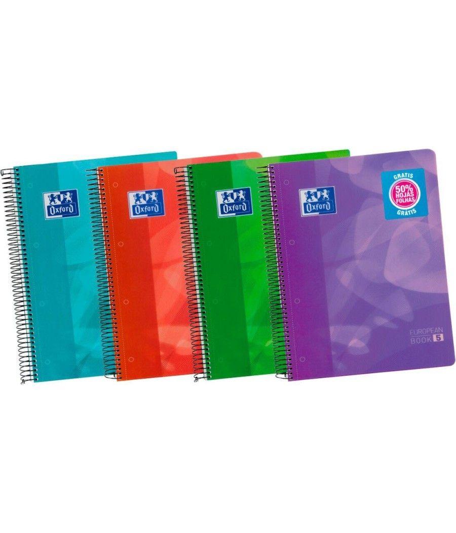 Oxford cuaderno europeanbook 5 microperforado 120 hojas (50% gratis) 5x5 tapas de plÁstico lagoon a4+ colores -5u- - Imagen 1