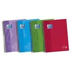 Oxford cuaderno europeanbook 5 microperforado 120 hojas (50% gratis) 5x5 tapas extraduras classic separadores a4+ colores vivos 