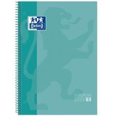 Oxford cuaderno europeanbook 1 microperforado 80 hojas 1 linea tapas extraduras classic a4+ ice mint -5u- - Imagen 1