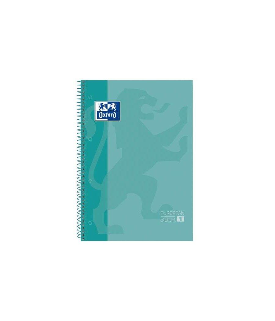 Oxford cuaderno europeanbook 1 microperforado 80 hojas 1 linea tapas extraduras classic a4+ ice mint -5u- - Imagen 1