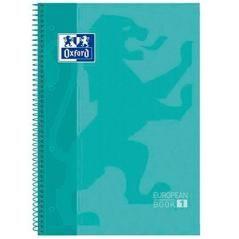 Oxford cuaderno europeanbook 1 microperforado 80 hojas 5x5 tapas extraduras touch a4+ menta pastel -5u- - Imagen 1