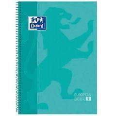 Oxford cuaderno europeanbook 1 microperforado 80 hojas 5x5 tapas extraduras touch a4+ menta pastel -5u- - Imagen 1