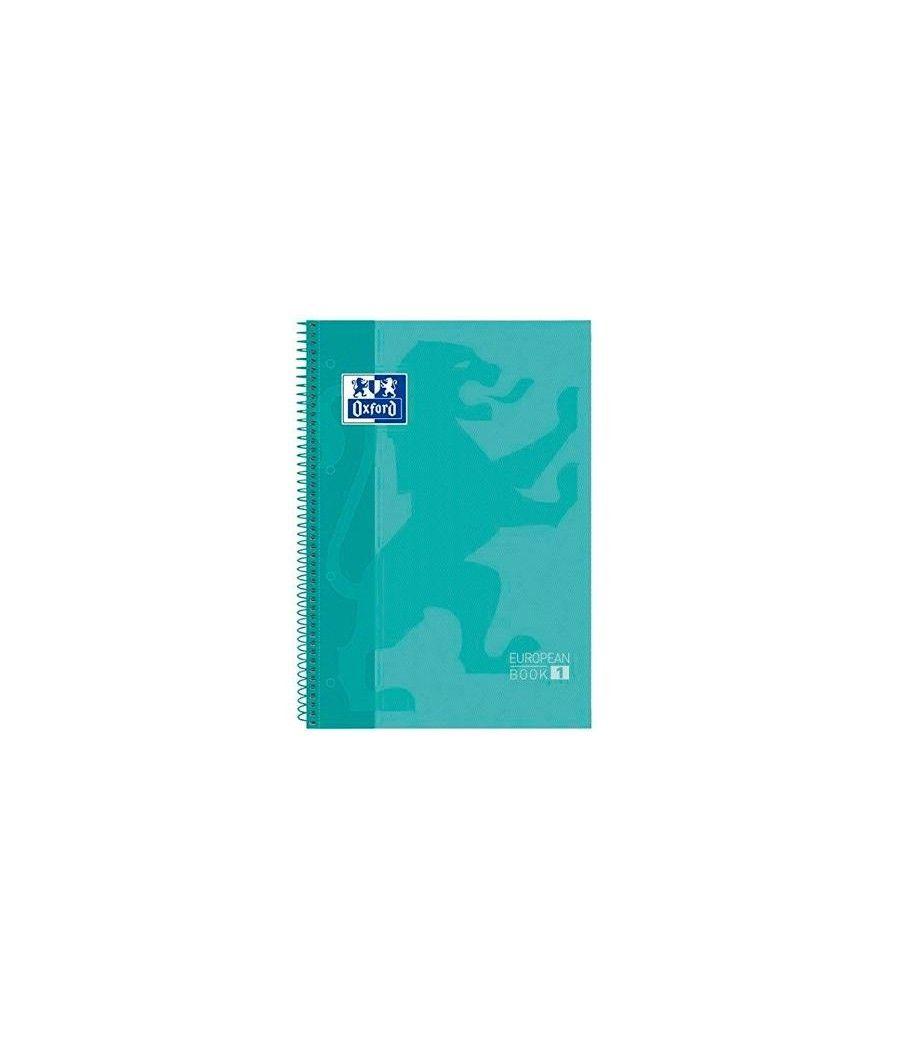 Oxford cuaderno europeanbook 1 microperforado 80 hojas 5x5 tapas extraduras touch a4+ menta pastel -5u- - Imagen 1