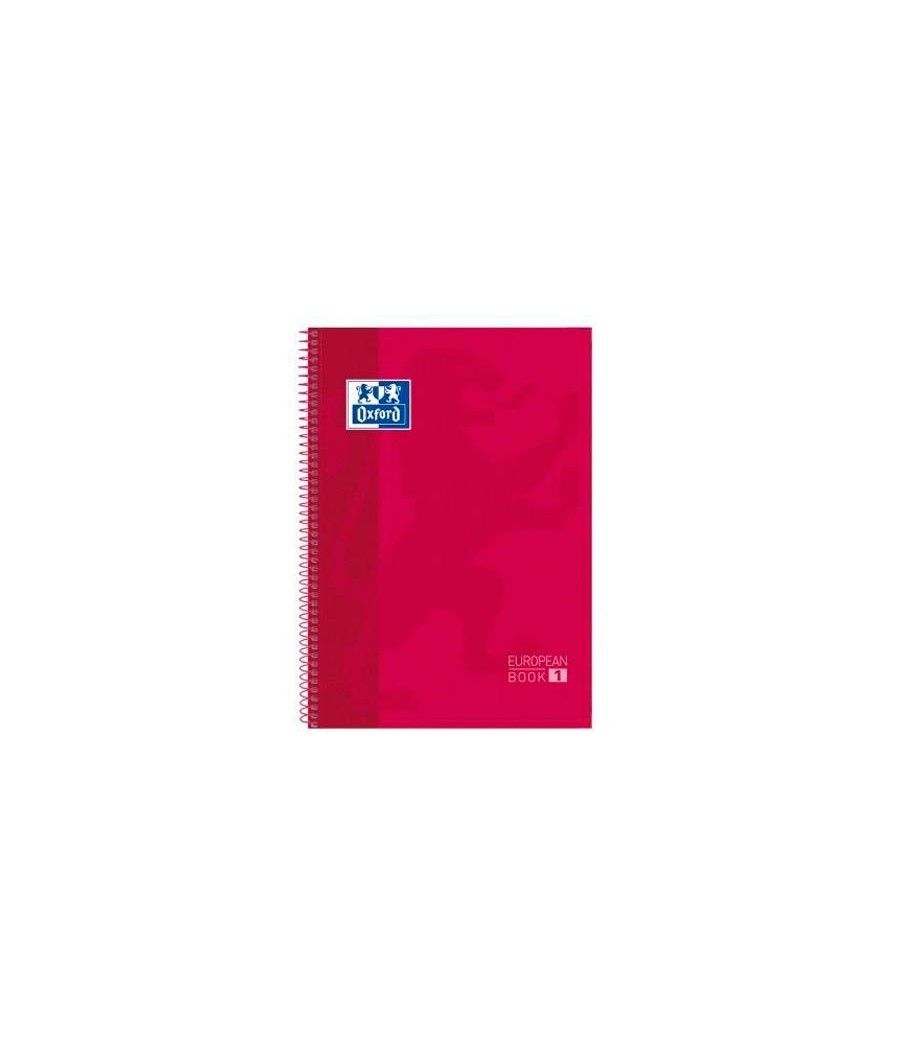 Oxford cuaderno europeanbook 1 microperforado 80 hojas 1 lÍnea tapas extraduras classic a4+ rojo -5u- - Imagen 1